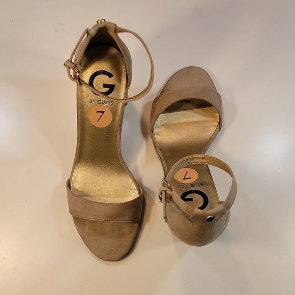 G-BY GUESS-SHANTEL ANKLE STRAP SUEDE WOMEN"S SANDAL - Picture 6 of 14